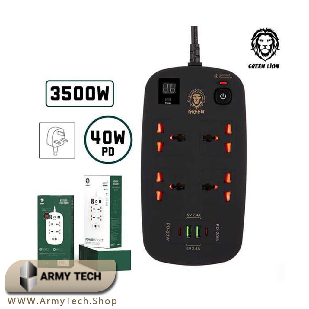 چندراهی برق گرین لاین GNPS2PDBK مدل تایمر دار هوشمند 2