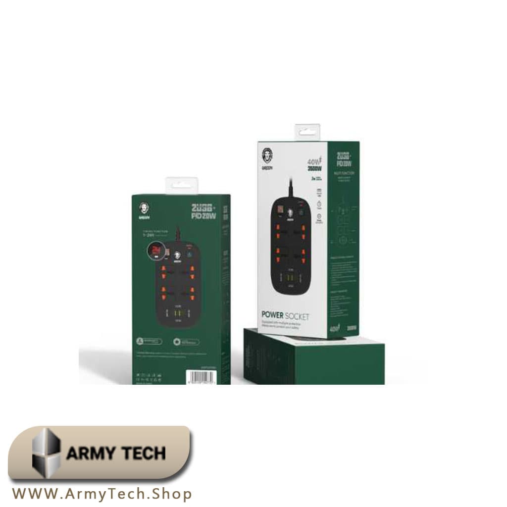 چندراهی برق گرین لاین GNPS2PDBK مدل تایمر دار هوشمند 3