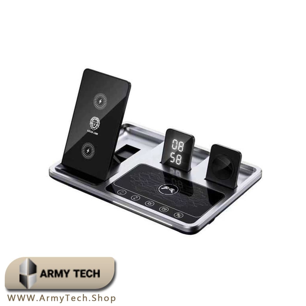 شارژر وایرلس ۴ در ۱ گرین لاین مدل Power Station GN4IN1