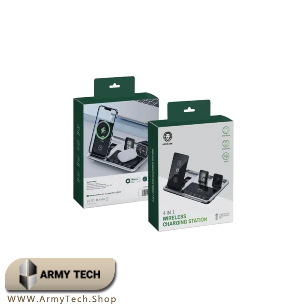 شارژر وایرلس ۴ در ۱ گرین لاین مدل Power Station GN4IN1 3