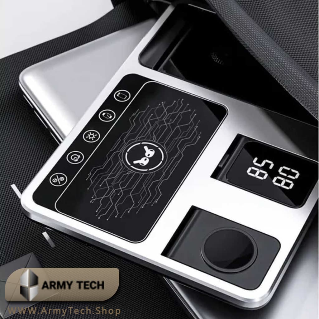 شارژر وایرلس ۴ در ۱ گرین لاین مدل Power Station GN4IN1 2