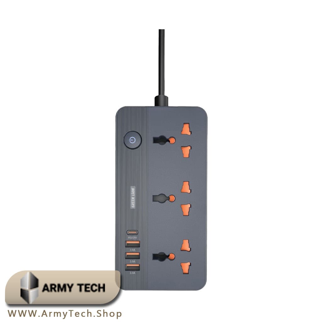 چندراهی برق گرین لاین مدل Green Lion GS-200 با خروجی PD و شارژ سریع