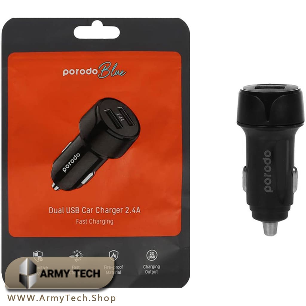شارژر فندکی دو پورت پرودو بلو Dual USB Car Charger 2