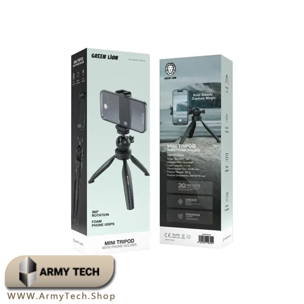 پایه نگهدارنده و هولدر رومیزی موبایل Green Lion GTP-180 با چرخش ۳۶۰ درجه 2