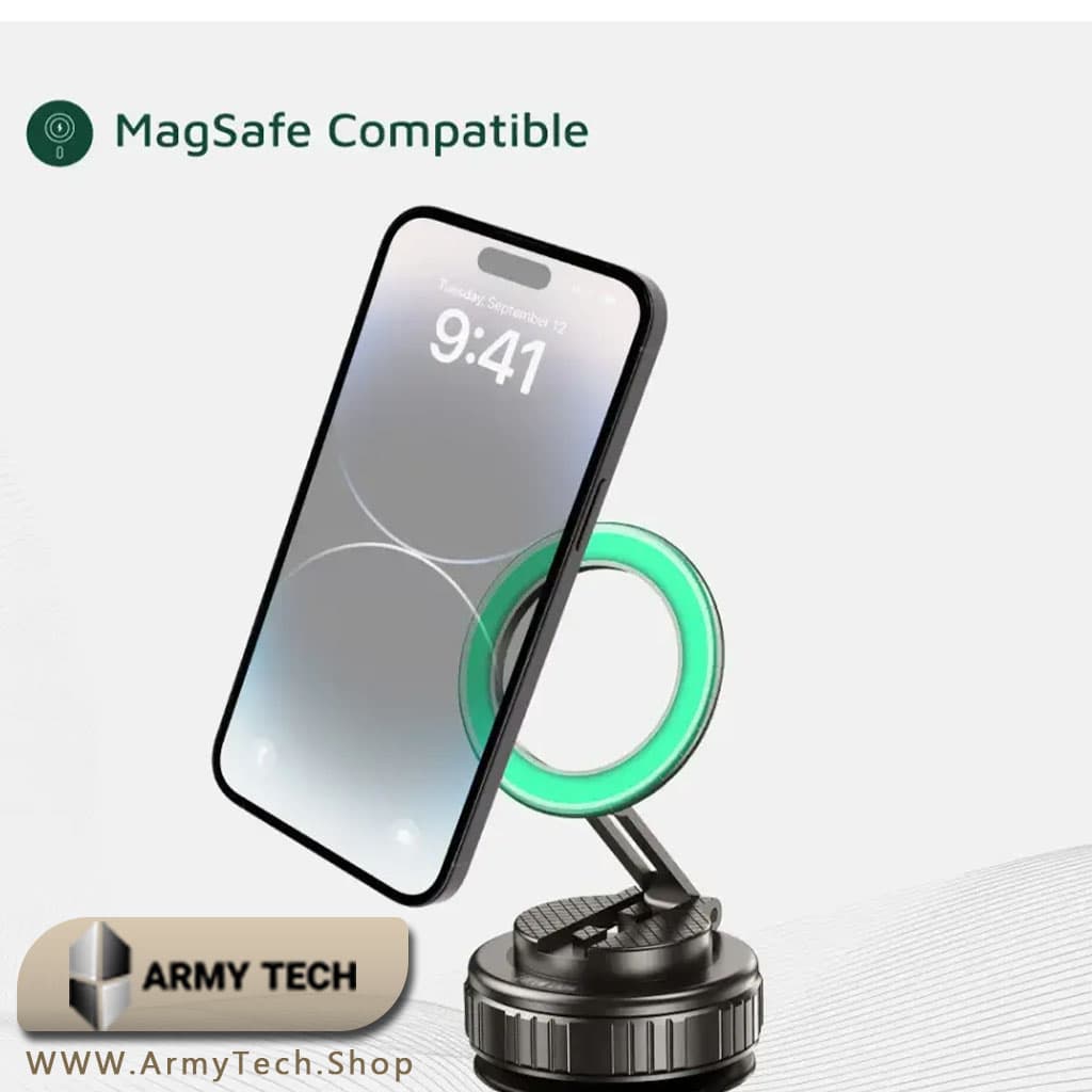 هولدر وکیومی گرین لاین مدل GX-35 پایه نگهدارنده موبایل چرخشی و مگنتی 2