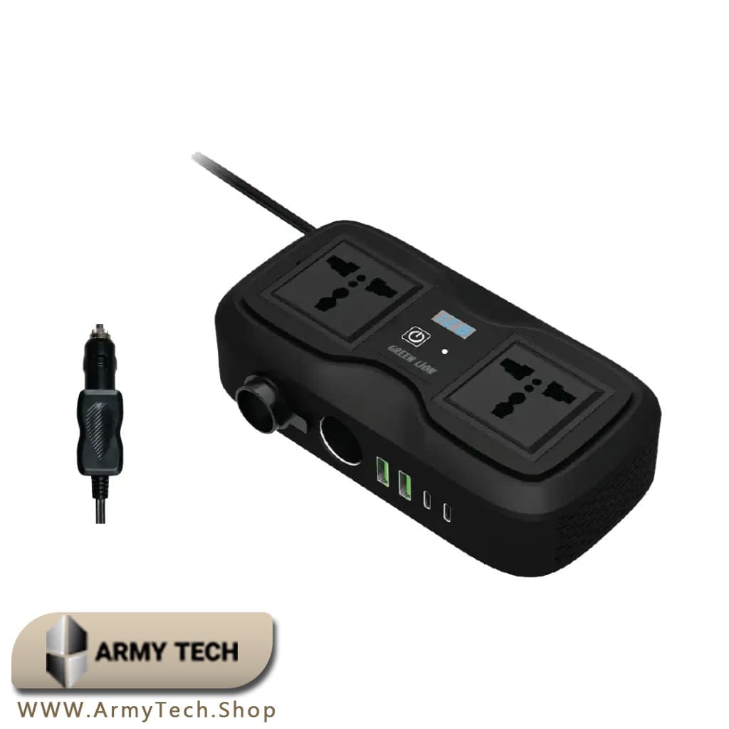 اینورتر فندکی ماشین Green Lion مدل GC-233 توان 200 وات