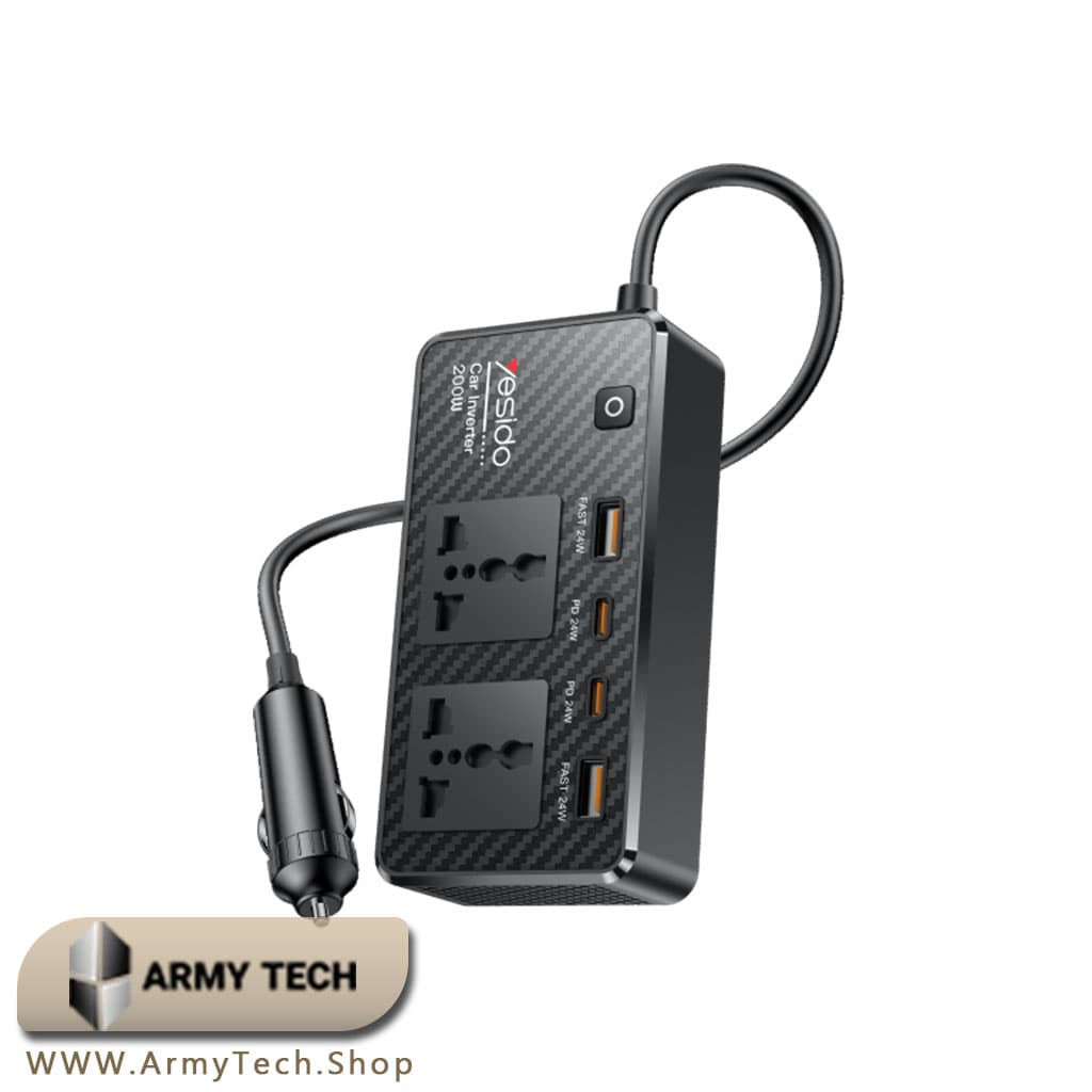 اینورتر فندکی ماشین Yesido مدل VC07 با توان 200 وات