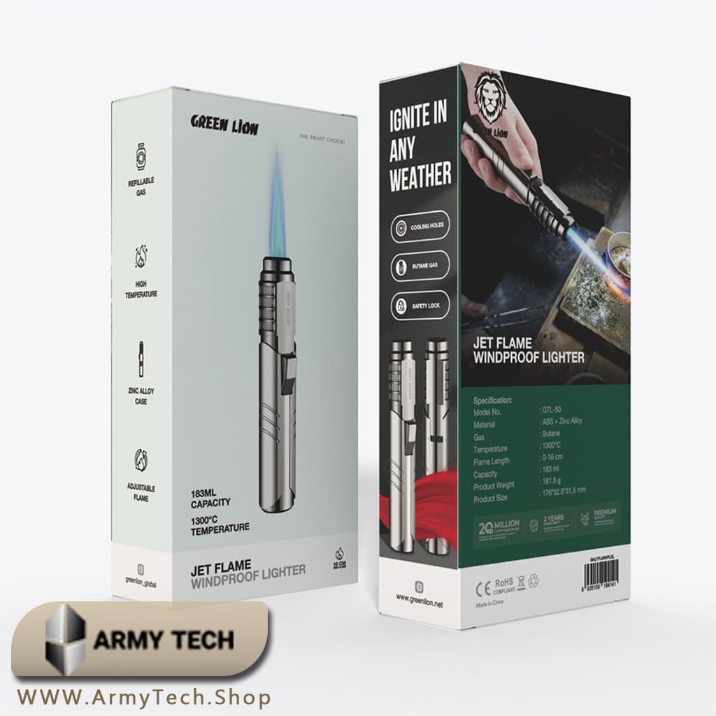 فندک جت گرین لاین Jet Flame Windproof Lighter مدل GTL-50 2