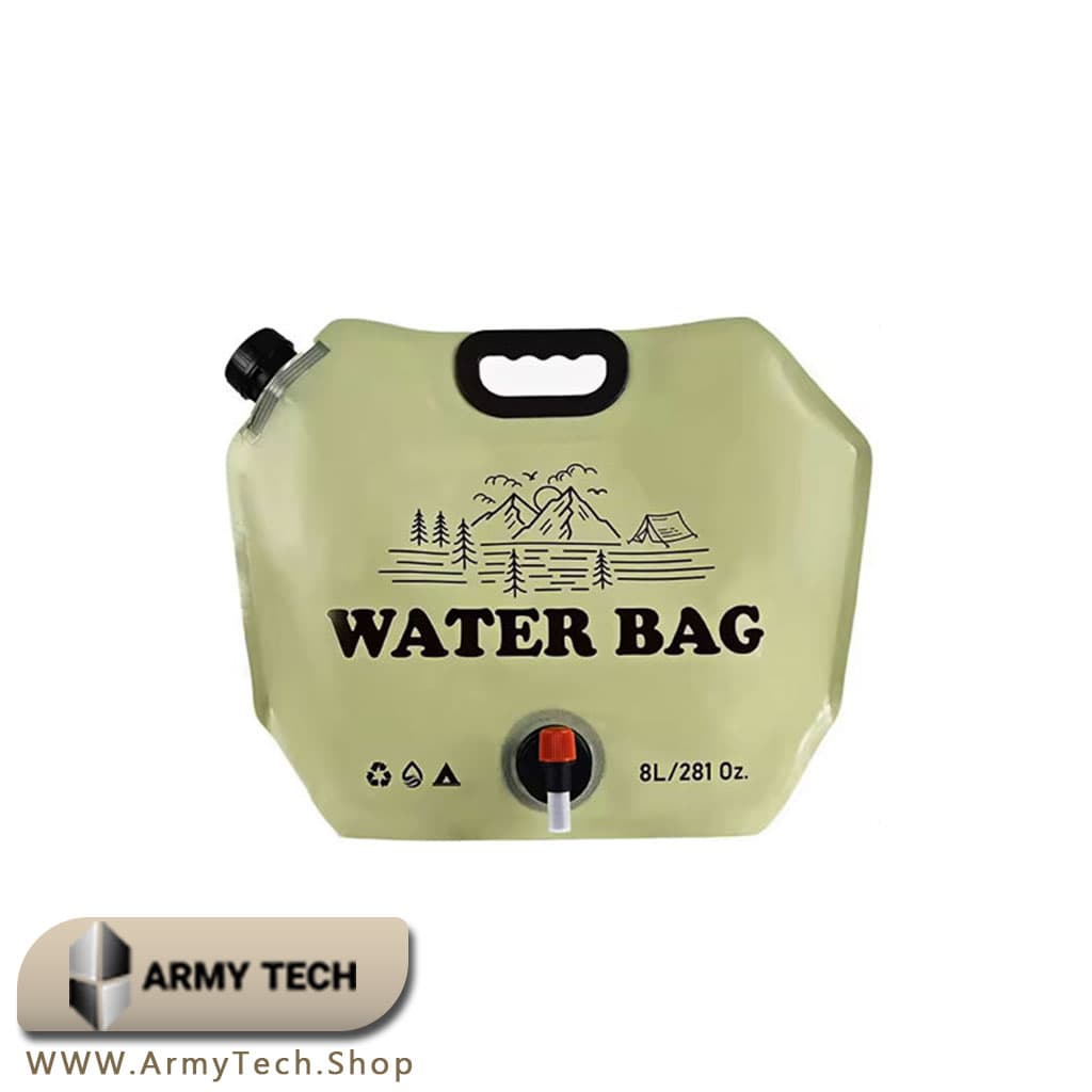 کیسه آب ۸ لیتری قابل حمل کمپینگ – انعطاف‌پذیر و ضد نشت