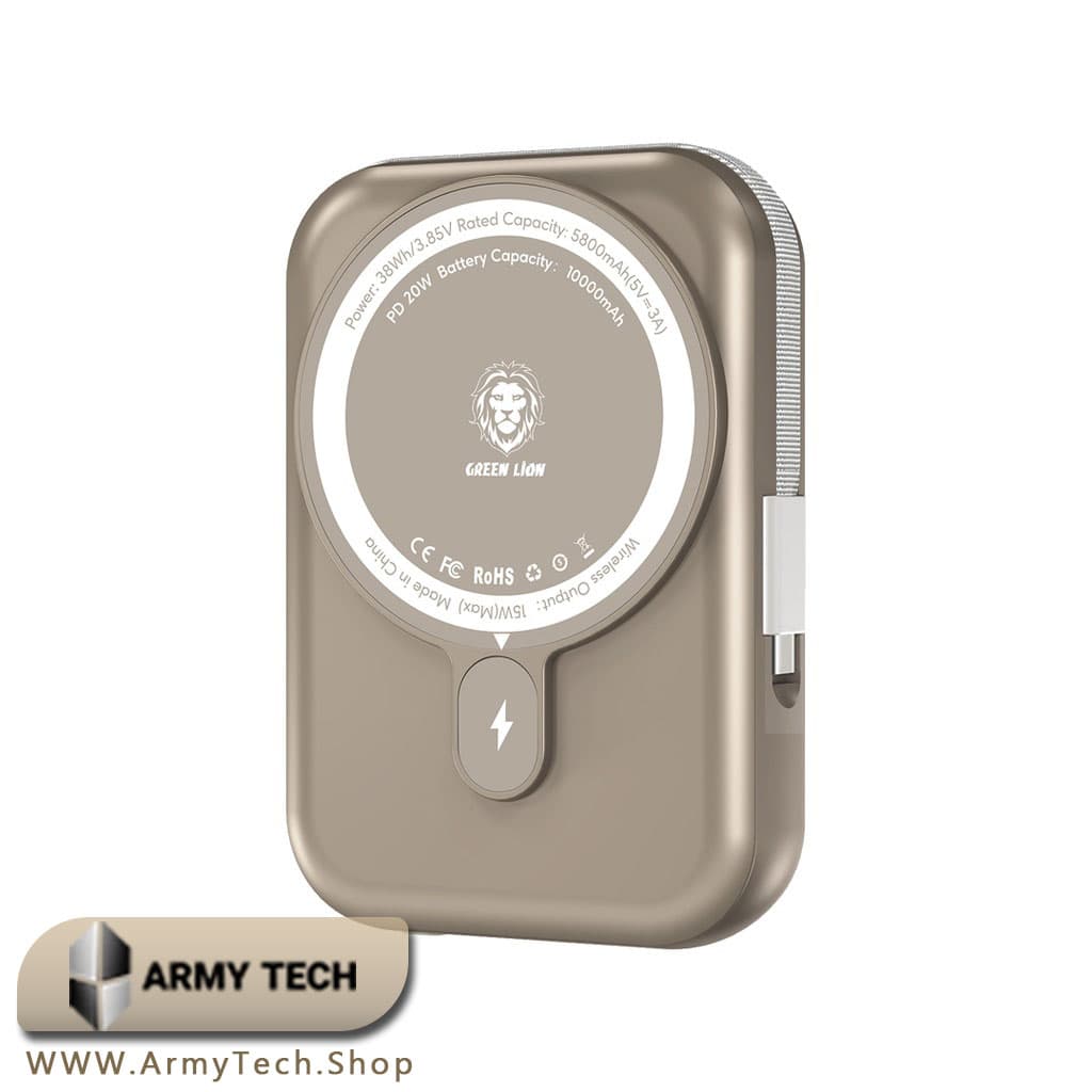 پاوربانک مگ‌سیف Green Lion مدل Monaco ظرفیت 10000 میلی‌آمپر 2