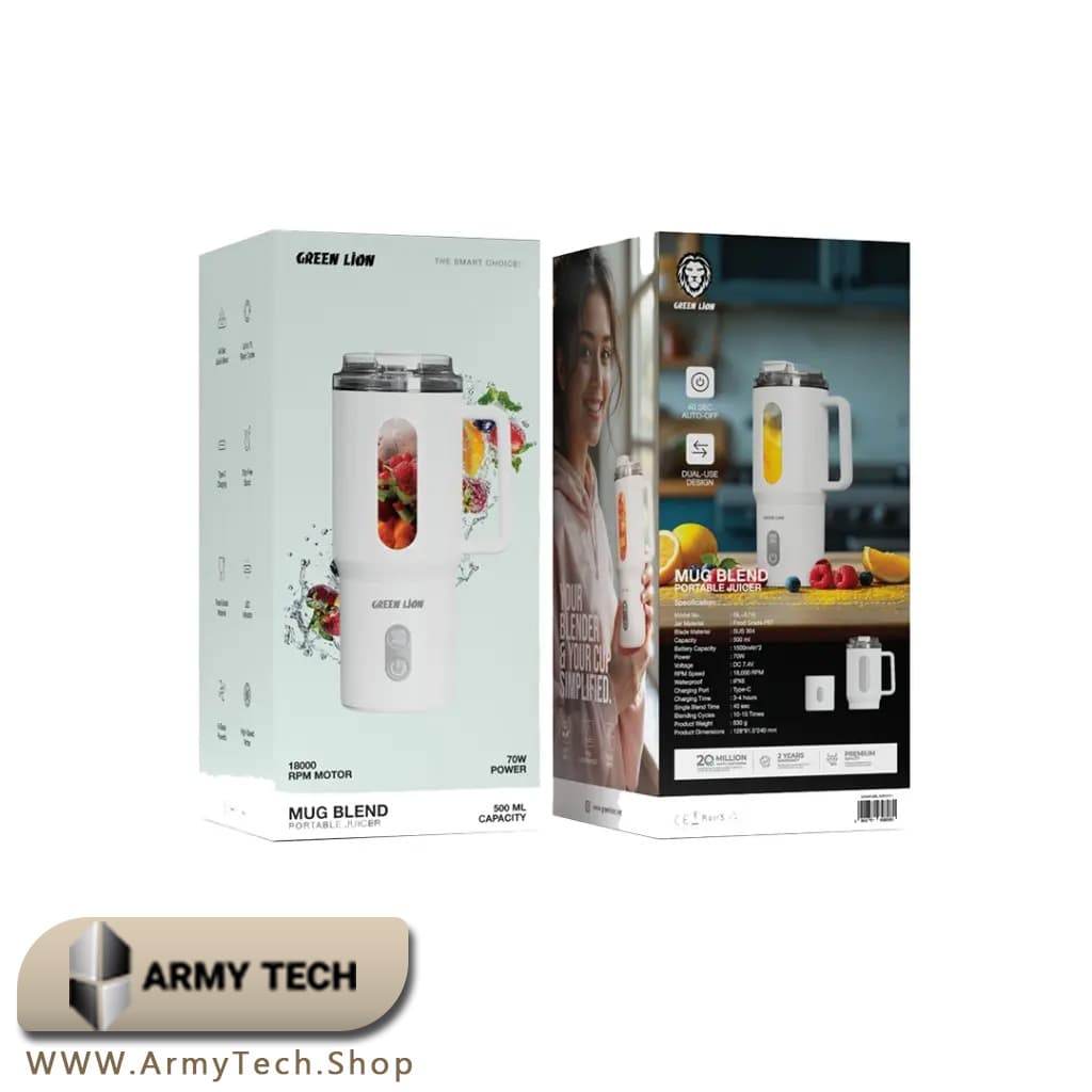 مخلوط‌کن قابل حمل گرین لاین Green Lion Mug Blend 500ml مگ‌بلند ۵۰۰ میلی‌لیتر 2