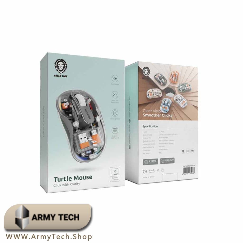 ماوس بی سیم Green Lion Turtle Mouse GL-MS2 با اتصال همزمان به سه دستگاه 2