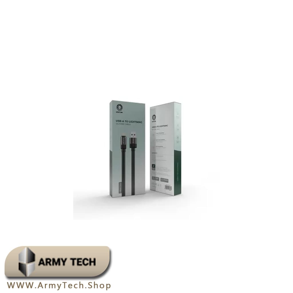 کابل USB-A به Lightning گرین لاین مدل GNSLCATLBK Silicone Cable 1m 2