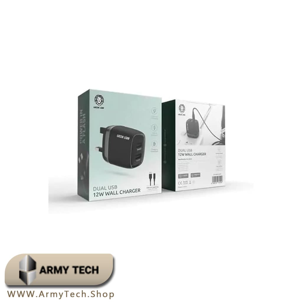 شارژر دیواری دو پورت USB گرین لاین 12W Dual USB + Smart-IC 4