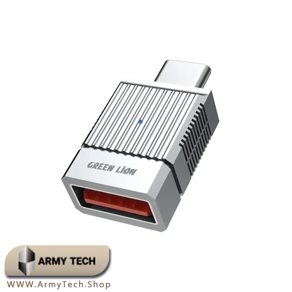 مبدل OTG USB-A به USB-C گرین لاین 120W 10Gbps 2in1