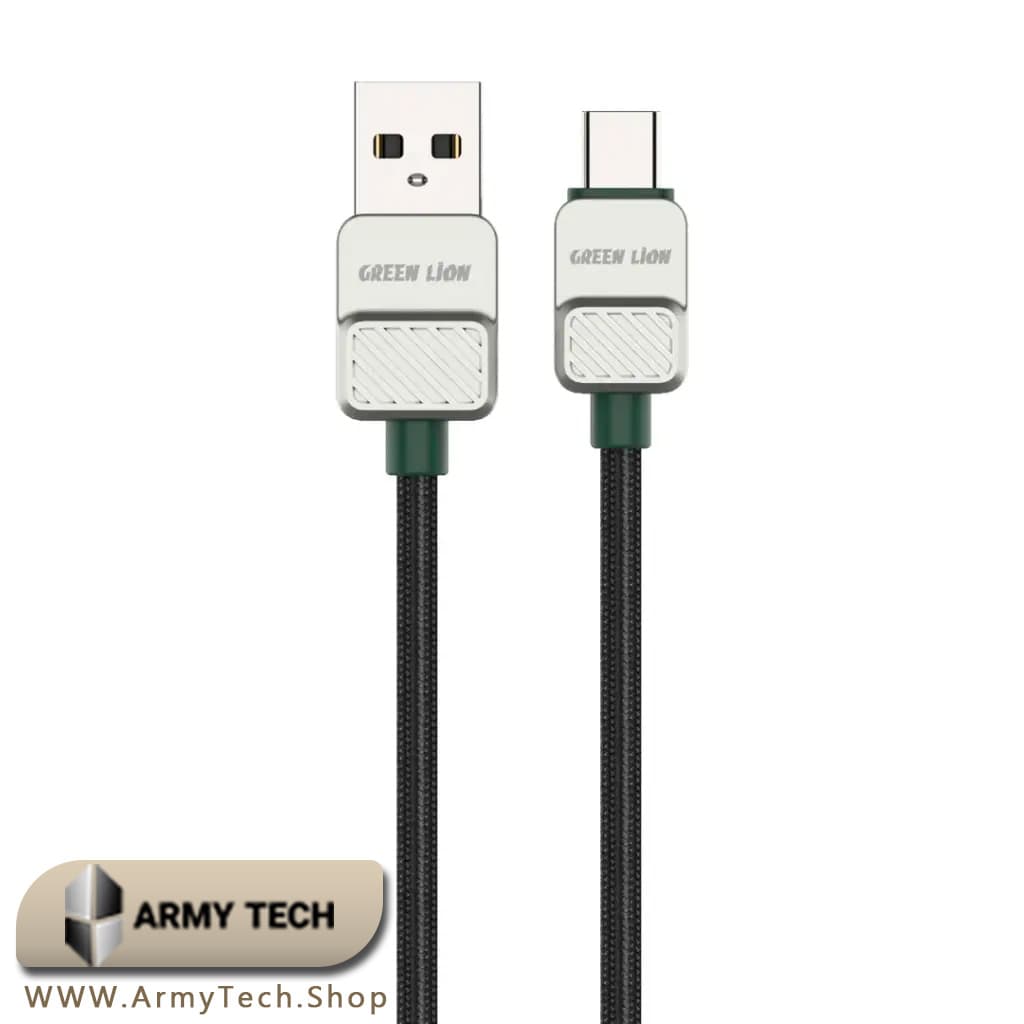 کابل USB-A به USB-C گرین لاین مدل GNELLUAC01BK | Electroplated Braided 1m